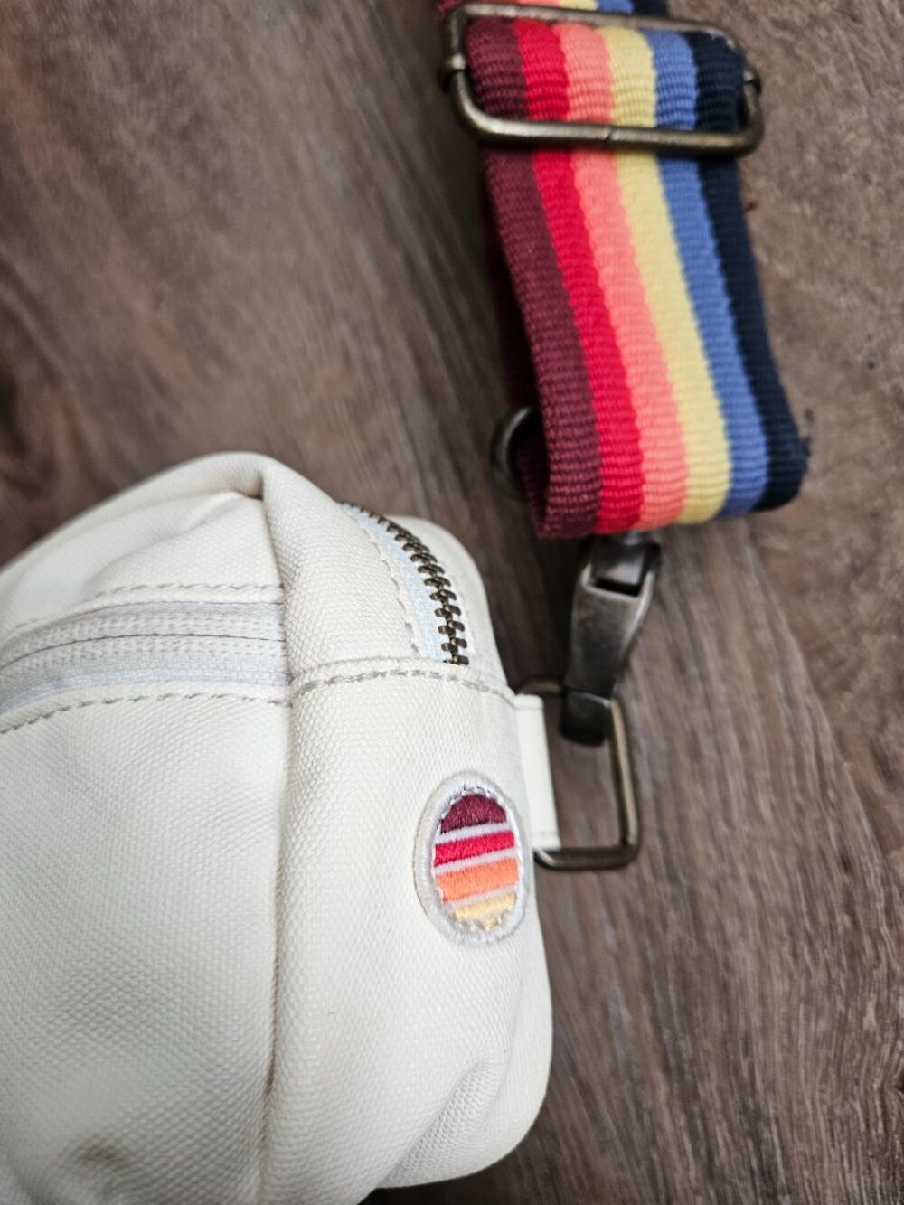 Marine Layer crossbody belt sling bag fanny pack cream waxed cotton canvas exter - Picture 2 of 6